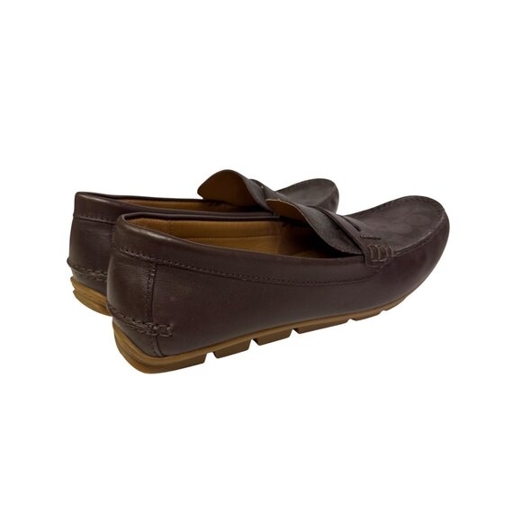 Coach Liam Men's Driver Loafers Brown Dark Saddle Jacquard Slip On Size 12 12D - Picture 6 of 12